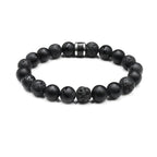 Kartini Studio Men's Bracelet, Black Onyx and Lava Stone Beads Bracelet, Men's Quality Bead Jewelry