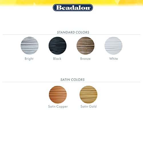 Beadalon 19 Strand Stainless Steel Bead Stringing Wire, .018 in / 0.46 mm, Gold, 15 ft / 4.6 m - color: Gold, style: .018 in / 0.46 mm
