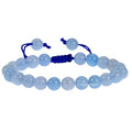 ANAYA AGATE Energy Protection Crystal Handmade Adjustable Bead Bracelet Perfect for Men, Women’s Christmas Gift - Gemstone Healing Stretch Bracelet Pulsera Para Hombre Mujer Stocking Stuffer - color: Aquamarine