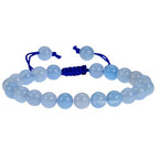 ANAYA AGATE Energy Protection Crystal Handmade Adjustable Bead Bracelet Perfect for Men, Women’s Christmas Gift - Gemstone Healing Stretch Bracelet Pulsera Para Hombre Mujer Stocking Stuffer - color: Aquamarine