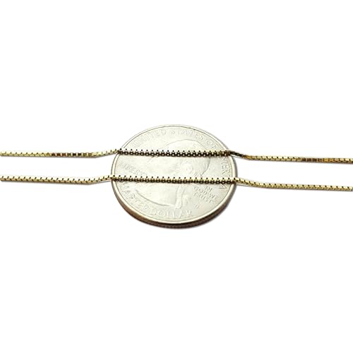 Box Chain Necklace for Women | 14K Gold-Plated 0.8mm Thin Box Chain Necklace | Women's Jewelry Gifts for Her - color: Length 30 Inches