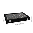 Wudygirl 7 Slot Ring Holder Organizer Display Tray for Rings And Jewelry Storage Velvet Ring Box with Multiple Slots Rings Organizer and Jewelry Showcase (Black Velvet) - style: Ring Tray