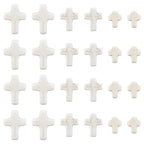 SUNNYCLUE 1 Box 90Pcs White Cross Beads Mini Small Synthetic Turquoise Stone Cross Bead Tiny Pocket Crosses Easter Holiday Crucifix Loose Spacer Beads for Jewelry Making Beading Supplies DIY Crafts - color: 90Pcs 10/16/20mm White Cross Beads