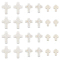SUNNYCLUE 1 Box 90Pcs White Cross Beads Mini Small Synthetic Turquoise Stone Cross Bead Tiny Pocket Crosses Easter Holiday Crucifix Loose Spacer Beads for Jewelry Making Beading Supplies DIY Crafts - color: 90Pcs 10/16/20mm White Cross Beads