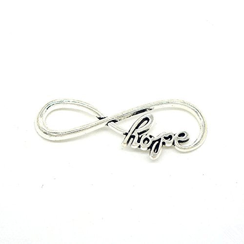 ALIMITOPIA 40pcs Infinity Hope Symbol Connectors Charms Pendants for DIY Necklace Bracelet Jewelry Making Accessories(Antique Silver) - color: Infinity Hope Symbol - Antique Silver