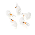 FASHEWELRY 5Pcs Handmade Swan Lampwork Glass Pendants White Swan Goose Spacer Beads Charms for DIY Necklace Bracelet Jewelry Craft Making - color: Swan-White