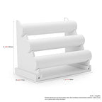 3 Tiers White PU Leather Jewelry Organizer Stand and Display Detachable Bracelet Display Stand Jewelry Tree for Watch Organization - color: 3 tiers-white