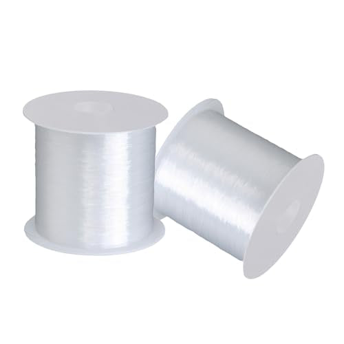 0.3mm Dia Crystal Beading Cords Clear Fishing Line Non-Elastic Nylon Thread for Christmas Ornaments Jewelry Making Craft Fishing - 50M 2 Rolls - size: 0.3mm - 50M 2 rolls
