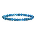Angelstones Handmade Natural Healing Gemstone 6mm Round Beads Stretch Crystal Bracelet 7 Inch Unisex - color: Blue Green Apatite