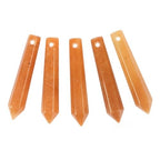 50mm Natural Orange Aventurine Hexagonal Wand Jewelry Making Crystal Pointed Chakra Reiki Healing Beads 2mm Hole Drilled(Pack of 5) - color: Orange Aventurine