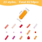About 8218 Pcs Red Series Glass Bugle Seed Beads, Mixed Styles Long Tube Round Seed Beads Loose Spacer Bead Bulk for DIY Crafting Jewelry Making - color: Red Series