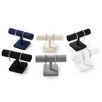 Oirlv Microfiber T-bar Bracelet Watch Organizer Display Stand Professional Jewelry Bracelet Display for Selling (Black,Microfiber) - color: Black