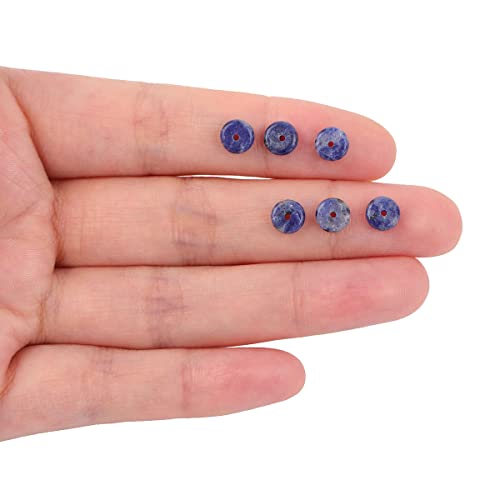 JOE FOREMAN 2x6mm Natural Blue Sodalite Jasper Stone Heishi Disc Rondelle Spacer Beads for Jewelry Making Full 15" Strand Energy Stone Healing Power Crystal - color: Blue Sodalite Jasper 2