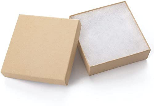 GEFTOL Jewelry Gift Boxes 96 Pack 3.5x3.5x1 Inch Cardboard Jewelry Boxes,Small Gift Boxes for Jewelry Earrings Necklaces Handmade Bangles Bracelets(Brown) - color: Brown, size: 3.5x3.5x1 Inch (Pack of 96)