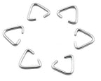 100pcs Triangle Open Rings 15x16mm Clip Pendant Accessories for Jewelry Findings Platinum