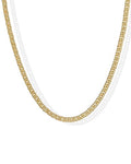 PAVOI 14K Gold Plated Curb Paperclip Box Sphere Bead Snake Herringbone and Figaro Chain Adjustable Necklace - style: Curb-2x