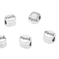 20pcs Faith Beads Large Hole Loose Bead (4.5mm Hole) Antique Silver Metal Spacer for DIY Craft Jewelry Making MEC-C6 - size: Faith Bead