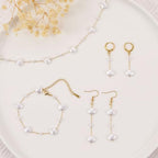 KYUNHOO 16.4FT/5M Artificial Shell Pearl Chain Roll Stainless Steel Paperclip Links Gold Plated Chains for Jewelry Making with Jewelry Connectors - color: Shell Gold