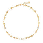 MTMY Beaded Necklaces for Women 14K Gold Plated Dainty Colorful Green/Rose Beaded Pearl Choker Necklace Delicate Boho Choker Necklace Jewelry Gift - style: Cross pearl