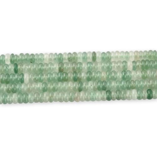 155pcs 4x2mm Natural Green Aventurine Disk Rondelle Spacer Stone Semi Precious Gemstone Loose Beads for Jewelry Making 15 Inch - color: Green Aventurine
