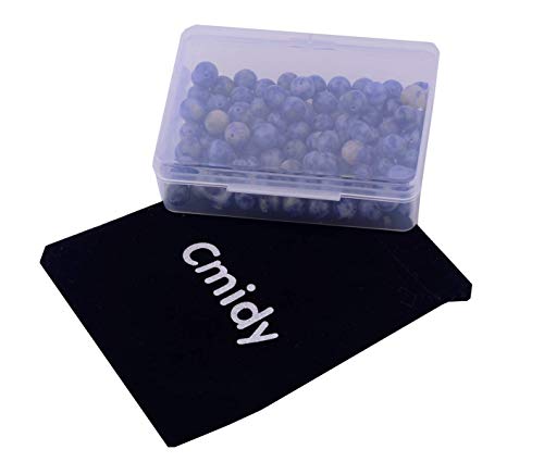 Natural Stone Beads 100pcs 10mm Blue White Sodalite Round Genuine Stone Beading Loose Gemstone Hole 1mm DIY Charm Smooth Beads for Bracelet Necklace Earrings Jewelry Making (Blue White Sodalite, 10mm) - color: Blue White Sodalite, size: 10mm
