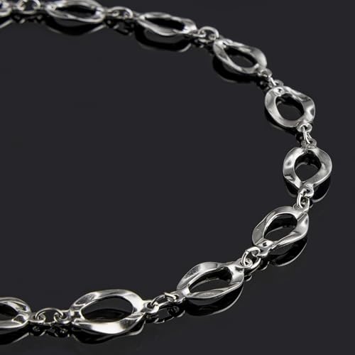 UMAOKANG 2 Yard Silver Chain for Jewelry Making Hollow Oval Chain Necklace Bracelet DIY Jewelry Supplies Findings - color: Silver Hollow Oval