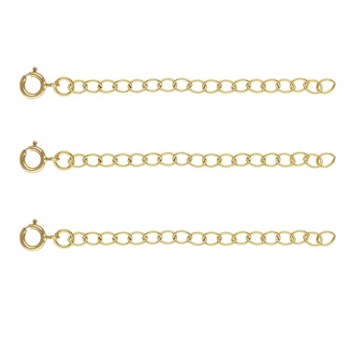 2pcs Adabele Real 1/20 14K Gold Filled Chain Extender 2 inch Cable Chain Extension Clasp Removable Adjustable for DIY Craft Necklace Bracelet Anklet Jewelry Making JK8-B2 - color: 14K Gold Filled, size: 2 inch - 2pcs