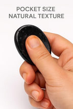 Black Tourmaline Worry Stone – Genuine Polished Palm & Thumb Crystal for Stress Relief, Grounding, Root Chakra Support & Travel Mindfulness Gift - color: Black Tourmaline