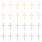 UNICRAFTALE about 60Pcs 2 Colors Stainless Steel Cross Connector Charms Links Easter Theme Crucifix Cross Charms Double Hole Sideways Cross Links Pendants for Bracelet Necklace Jewelry Making 23mm
