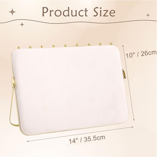 Mornajina 14 x 10 inches Velvet Necklace Display Stands for Selling, Large Metal Necklace Organizer Holder Stand Chain Jewelry Display Stand (Beige, 1 Pack) - color: Beige