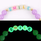 Glow in The Dark Beads UV Letter Alphabet Smile Star Glass Seed Clay Pearl Beads Plastic Pony Hair Bead Acrylic Colorful Changing Bead for DIY Craft Bracelet Necklace Jewelry Making Kit Mix Bulk - color: Luminous Beads
