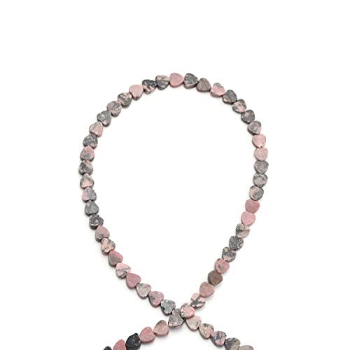 6mm Natural Rhodonite Stone Beads Heart Shape Cute Fine Gems Spacer Beads Fit Jewelry Making DIY Exquisite Necklace Bracelet Accessory - color: Rhodonite
