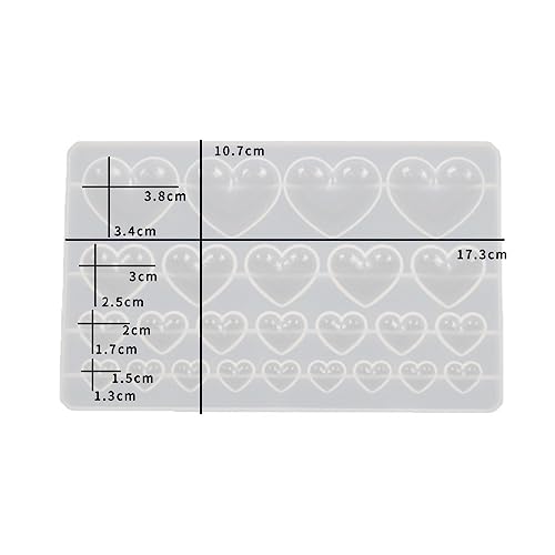 2 Pcs Heart Silicone Mold, Mixed Size Heart-Shaped Casting Jewelry Mold for Making Earrings & Jewelry Making Crafting Projects - color: mix-heart