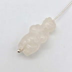 2 Carved Rose Quartz Goddess of Willendorf Beads for Jewelry Making