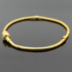 RUBYCA 5pcs 7.1" Gold Color Clasp European Snake Chain Charm Bracelet fit Charm Beads DIY - color: Gold, size: 18 CM