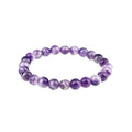 Adabele 1pc Natural Stretch Gemstone Bracelet 8mm (0.31") Bead 7" to 8.5 inch Healing Crystal Energy Quartz Chakra Jewelry Women Unisex Birthday Gift - color: Amethyst, size: 7 inch