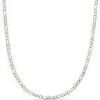 Amazon Essentials 14k Gold or Sterling Silver Plated Figaro Chain Necklace - color: Silver, size: 20", style: 4 mm