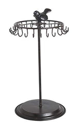 Black Bird Rotating Necklace Holder Bracelet Stand/Jewelry Organizer/Jewelry Tree - color: Black