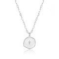 Mothers Day Gifts for Mom Cross Necklace for Women Dainty 14K Gold Plated Cross Coin Necklace Simple Round Disc Pendant Minimalist Cute Charm Everyday Religious Jewelry Gifts - style: sequin chain silver