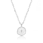Mothers Day Gifts for Mom Cross Necklace for Women Dainty 14K Gold Plated Cross Coin Necklace Simple Round Disc Pendant Minimalist Cute Charm Everyday Religious Jewelry Gifts - style: sequin chain silver