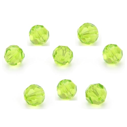 100pcs Adabele Austrian 4mm (0.16 Inch) Small Faceted Loose Round Crystal Beads Light Olivine Green Compatible with 5000 Swarovski Crystals Preciosa SS2R-417 - color: Light Olivine Green, size: 4mm Small (100pcs)