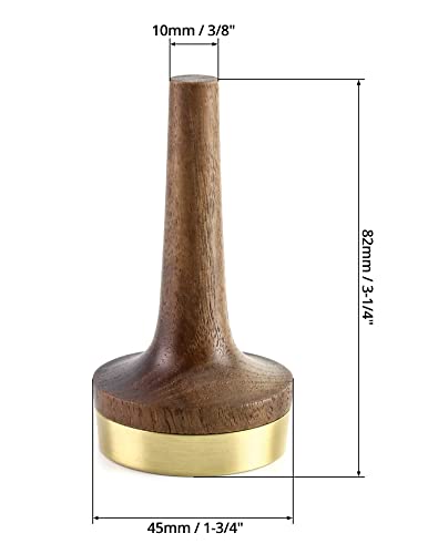 QWORK Wooden Ring Holder for Jewelry, Black Walnut Wood with Brass Stand Modern Display, Gift For Wedding & Anniversary - size: 1 Pc