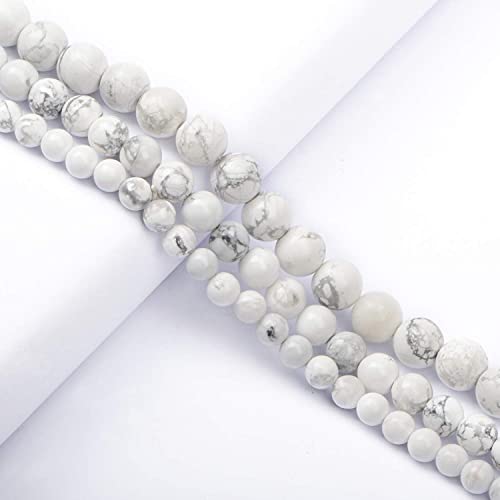 AD Beads Natural Gemstone Round Loose Beads 15" for Bracelet Necklace Earrings Jwelery Making Crafts DIY (4mm, Black Stripe Howlite) - color: Black Stripe Howlite, size: 4mm