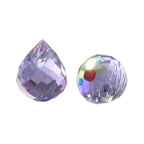 100pcs Lilac Glass Teardrop Beads Charms Water Drop Faceted AB Color Plated Beads Top Drilled Sparkly Prisms Chandelier Dangle Charms for DIY Earrings Necklace Bracelet Jewelry Craft 10.5x8mm - color: Lilac