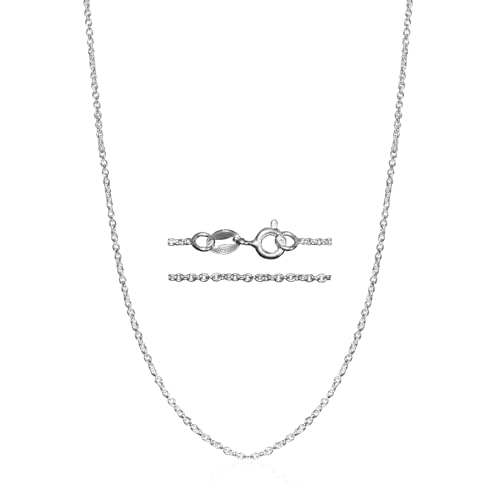 925 Sterling Silver Chain for Women - 1.1mm Thin Dainty Cable Necklace, Artfully Crafted in Thailand, Hypoallergenic & Anti-Tarnish Solid Silver for Pendants, Multiple Lengths - color: 925 Sterling Silver Tarnish Resistant, size: 24 Inches