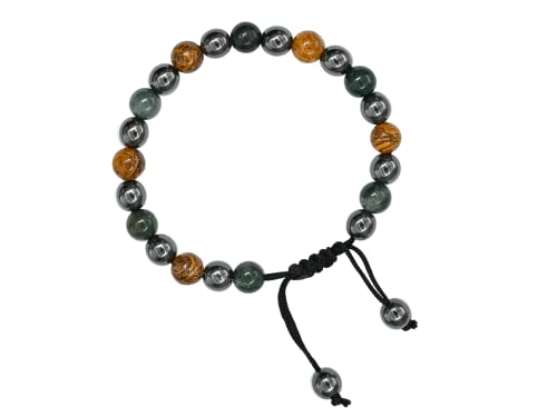 Amazing Gemstone Friendship Bracelets - Moss Agate Mariyam Jasper Hematite Bracelet Set for Men Women Healing Calming Anxiety Stress Relief Gifts Pulseras Para Hombres Mujer Stocking Stuffers - color: Friendship