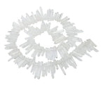 Adabele 30 Inch Natural Raw Healing Clear Crystal Quartz Gemstone Loose Beads Small Drilled Point Chakra Gem Stone Drop Stick GA1 - color: Clear Crystal, size: Small Size (30 Inch/2 Strands)