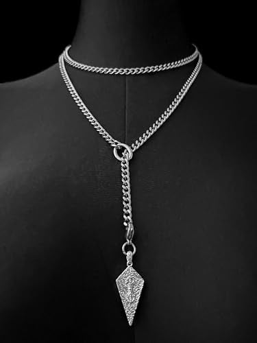 18K Gold Plated Knight's Shield Slip Chain for Women - color: Stainless Steel, size: 39''