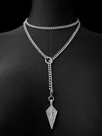 18K Gold Plated Knight's Shield Slip Chain for Women - color: Stainless Steel, size: 39''