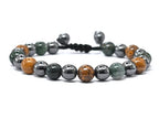 Amazing Gemstone Friendship Bracelets - Moss Agate Mariyam Jasper Hematite Bracelet Set for Men Women Healing Calming Anxiety Stress Relief Gifts Pulseras Para Hombres Mujer Stocking Stuffers - color: Friendship